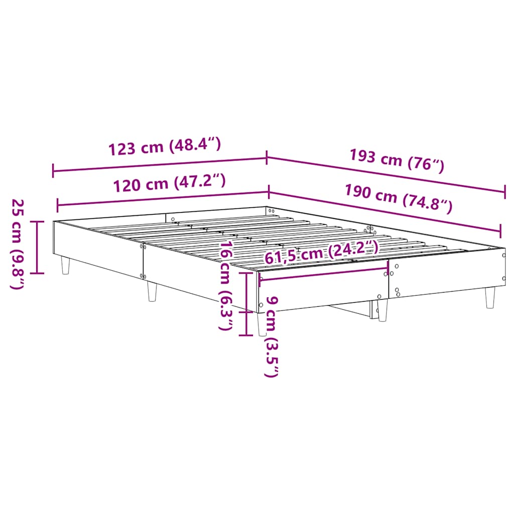 Giroletto senza Materasso Rovere Artigianale 120x190 cm
