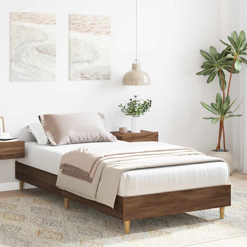 Giroletto senza Materasso Rovere Marrone 90x190cm in Truciolato