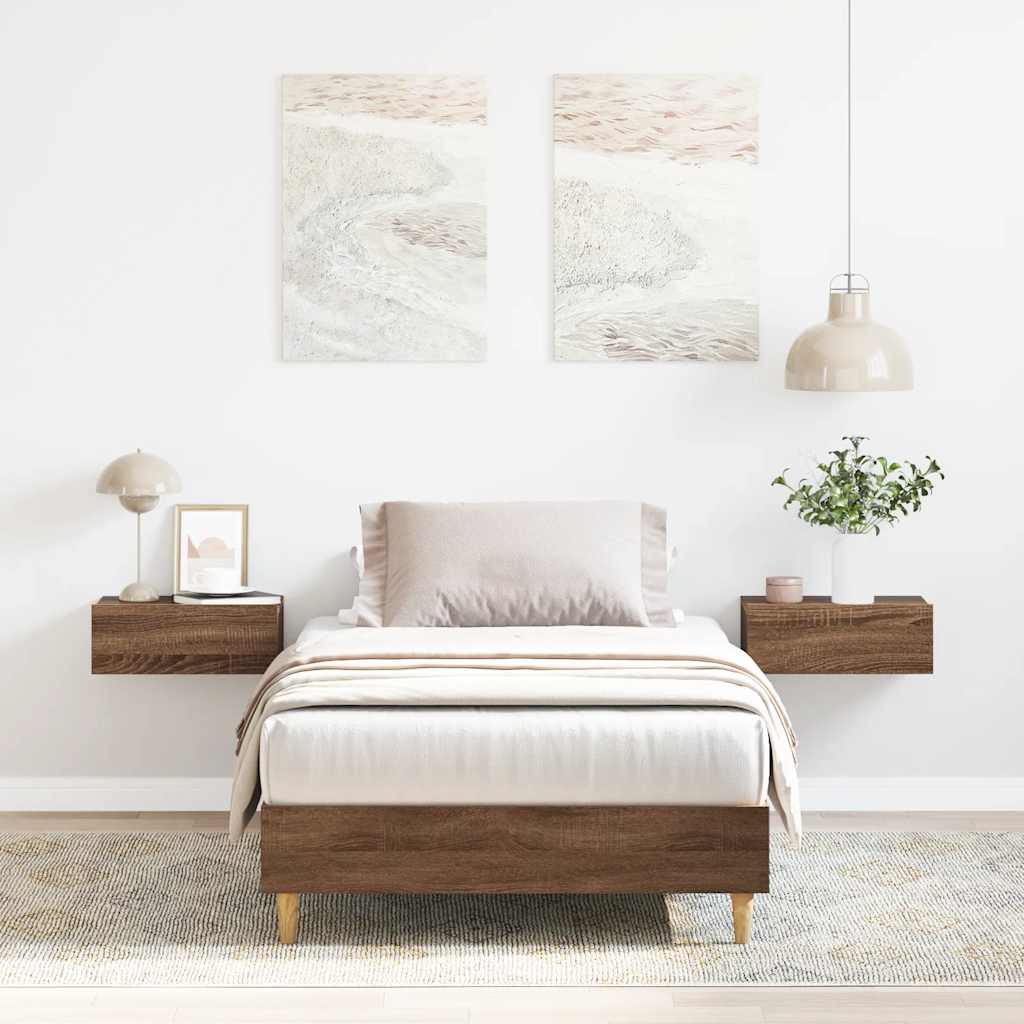 Giroletto senza Materasso Rovere Marrone 90x190cm in Truciolato