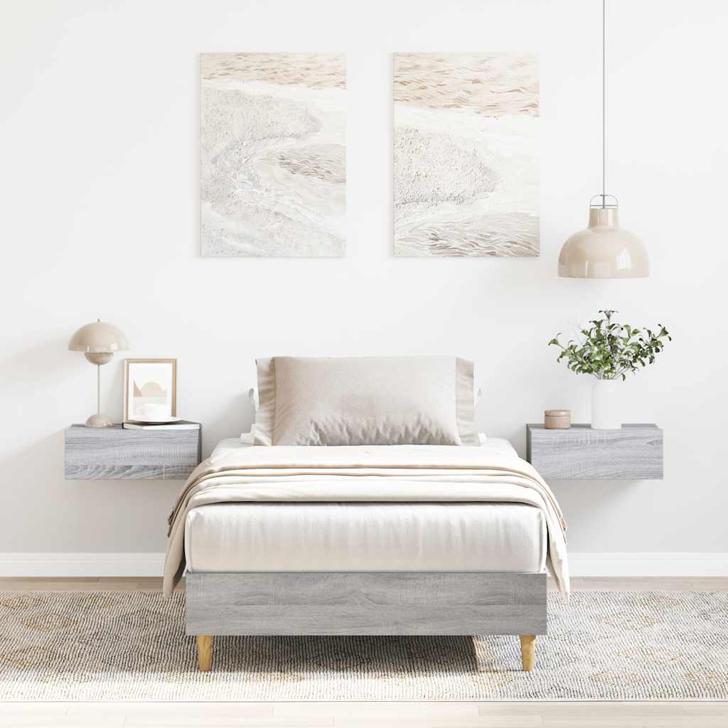 Giroletto senza Materasso Grigio Sonoma 75x190 cm in Truciolato