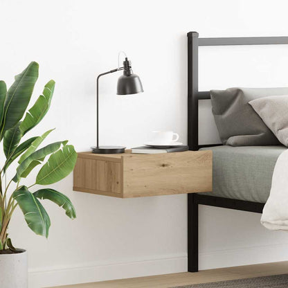 Comodino Pensile Rovere Artigianale 40x32x15 cm in Truciolato - homemem39