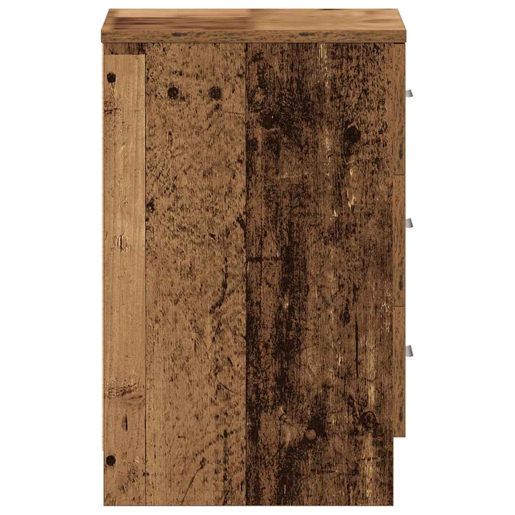 Comodino Legno Antico 38x35x55 cm in Legno Multistrato - homemem39