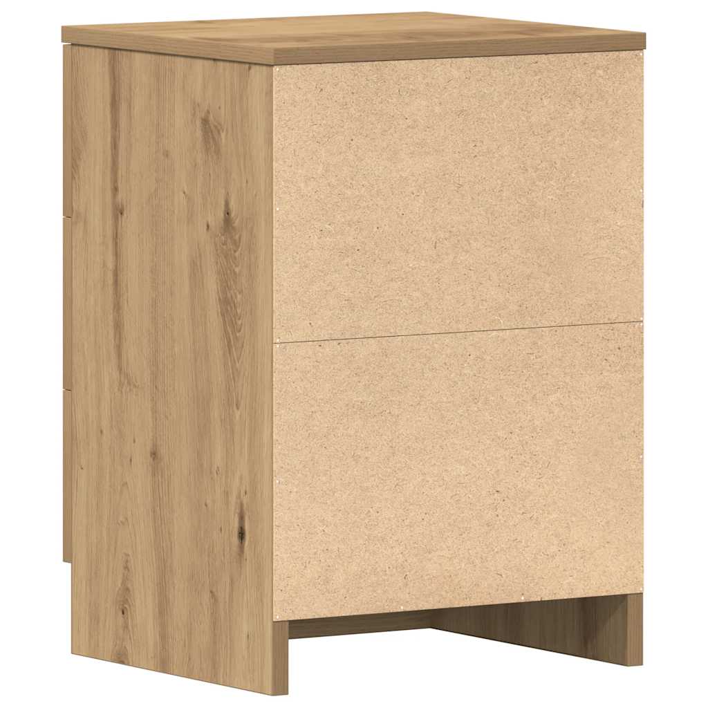 Comodini 2 pz Rovere Artigianale 38x35x55 cm Legno Multistrato - homemem39