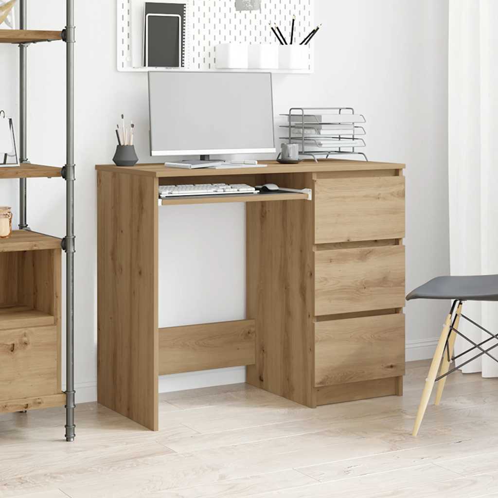 Scrivania Rovere Artigianale 90x45x76 cm in Legno Multistrato | homemem39
