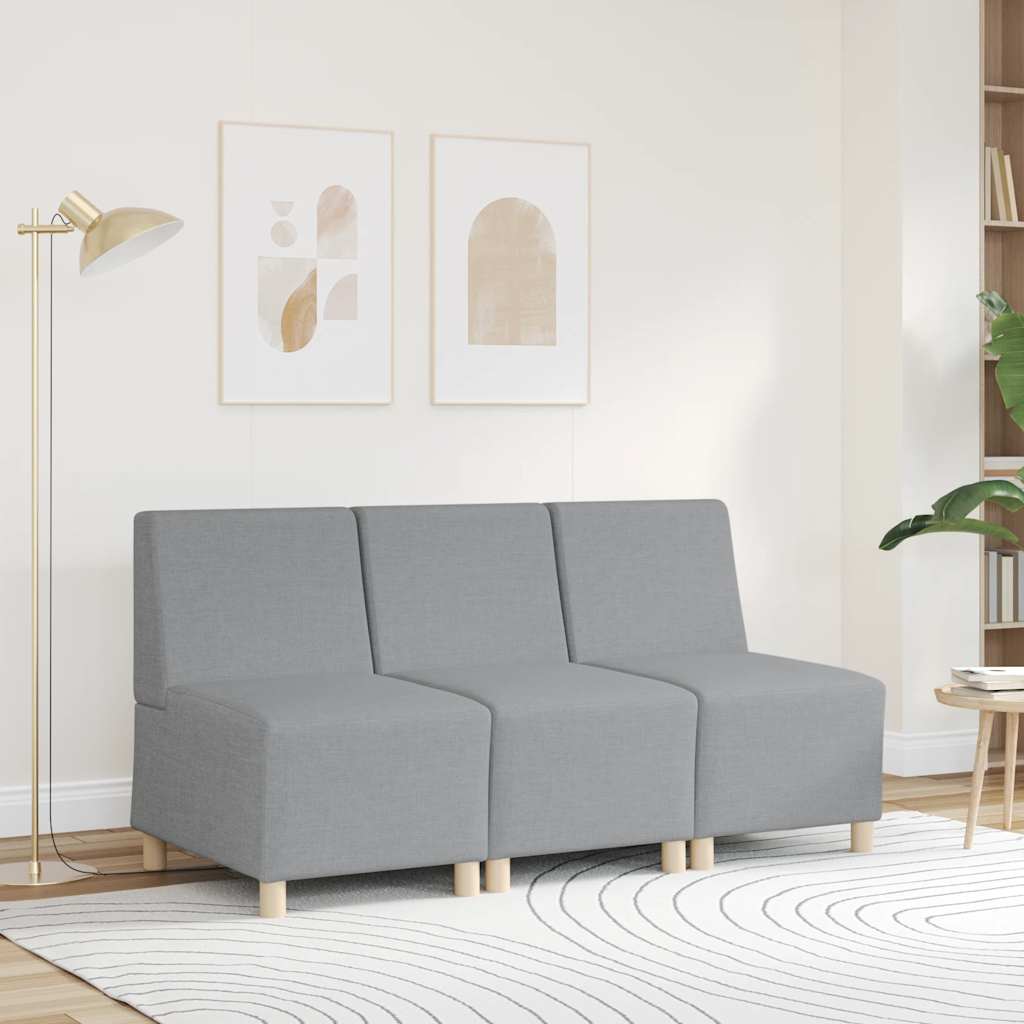 Divano componibile senza braccioli grigio chiaro 55 cm in tessuto | homemem39