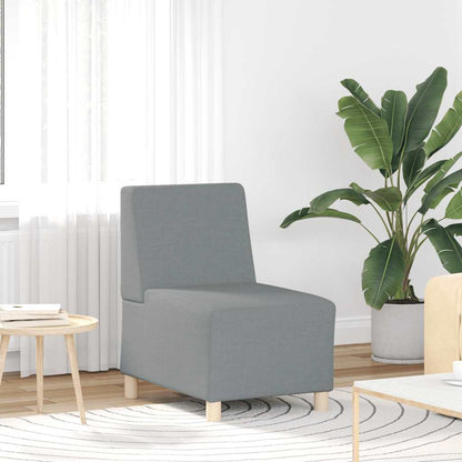 Divano componibile senza braccioli grigio chiaro 55 cm Tessuto