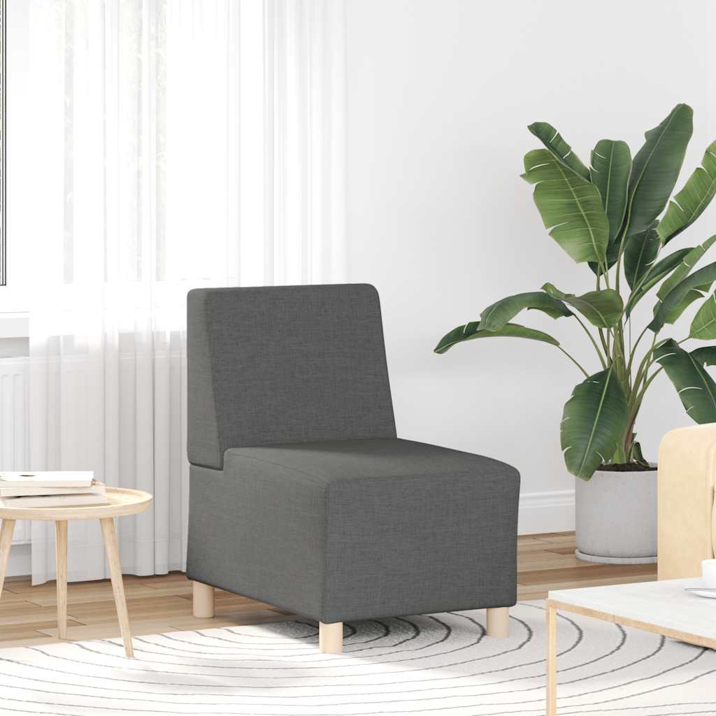 Divano componibile senza braccioli grigio scuro 55 cm in tessuto