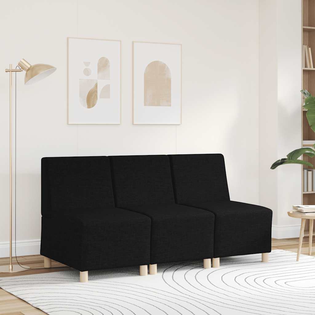 Divano componibile senza braccioli nero 55 cm in tessuto | homemem39