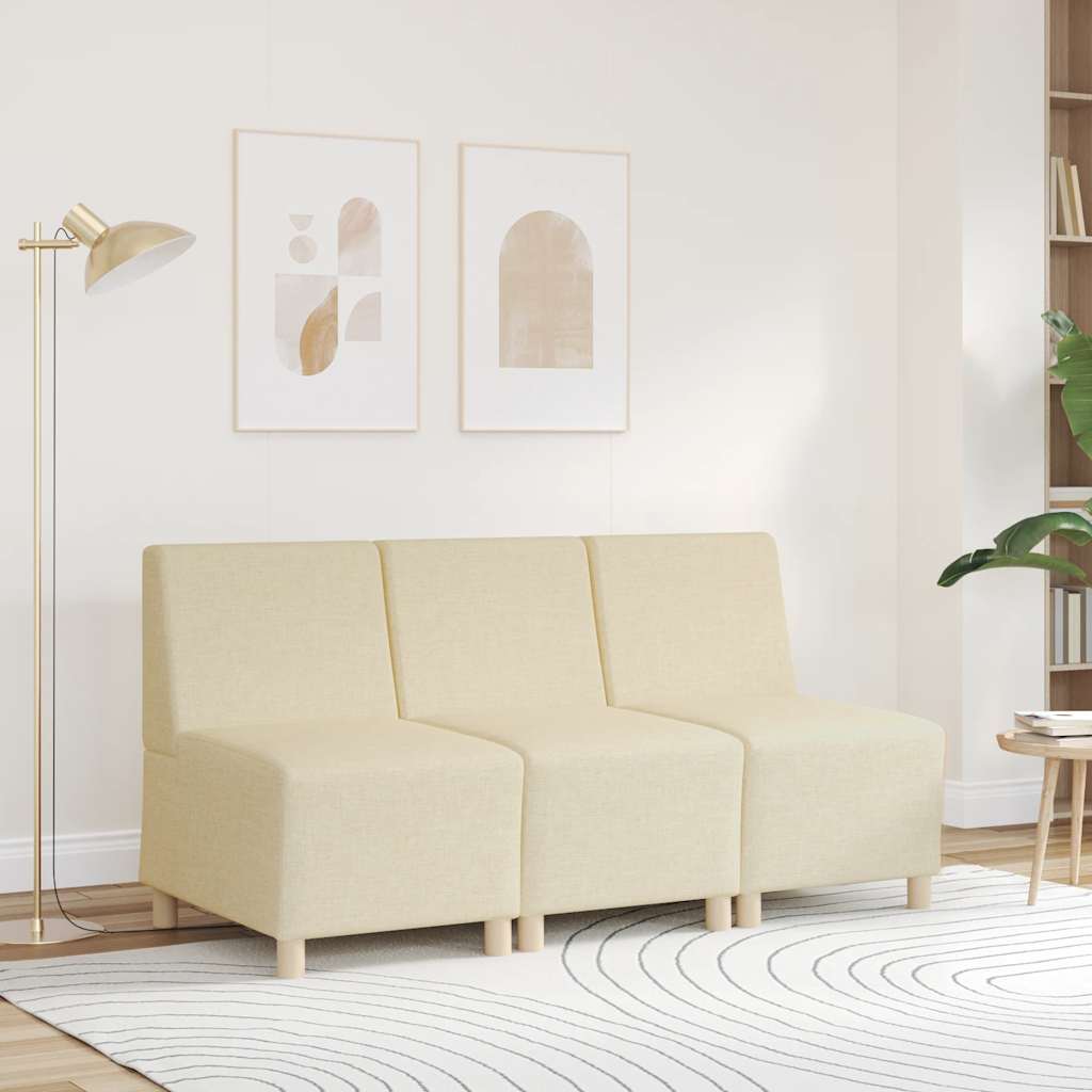Divano componibile senza braccioli crema 55 cm in tessuto | homemem39