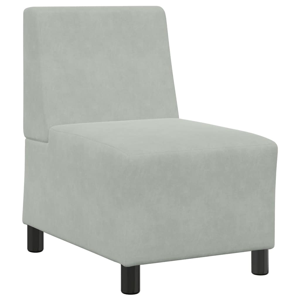 Divano componibile senza braccioli grigio chiaro 55 cm in velluto | homemem39