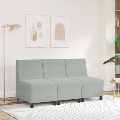 Divano componibile senza braccioli grigio chiaro 55 cm in velluto | homemem39