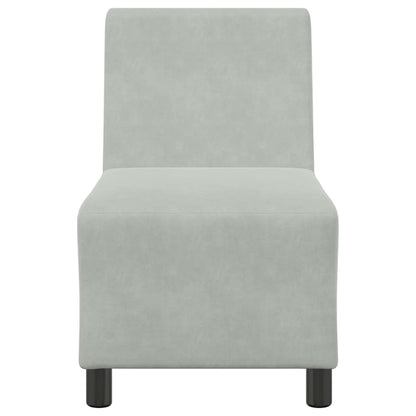 Divano componibile senza braccioli grigio chiaro 55 cm in velluto | homemem39