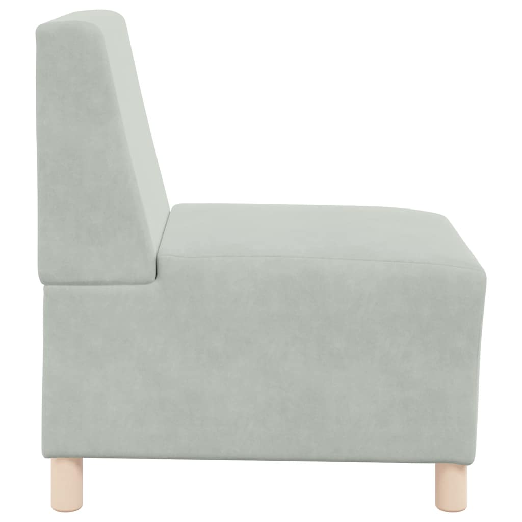 Divano Sedia senza Braccioli Grigio Chiaro 55 cm Velluto - homemem39