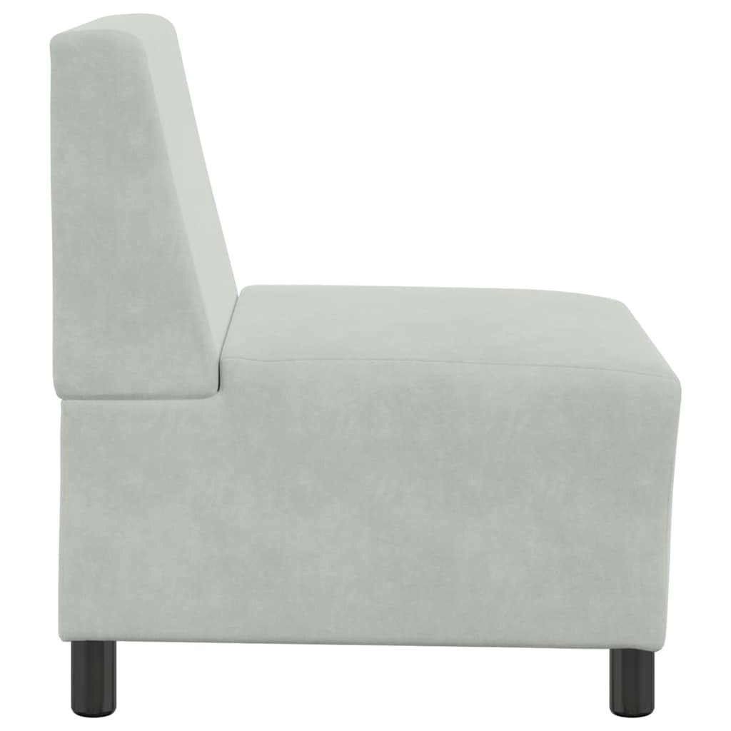 Divano componibile senza braccioli grigio chiaro 55 cm in velluto
