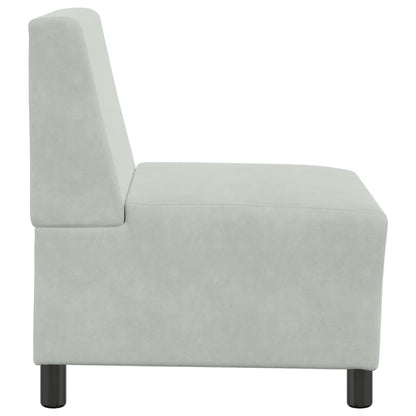 Divano componibile senza braccioli grigio chiaro 55 cm in velluto