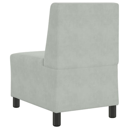 Divano componibile senza braccioli grigio chiaro 55 cm in velluto | homemem39