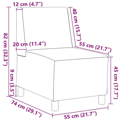 Divano componibile senza braccioli grigio chiaro 55 cm in velluto | homemem39