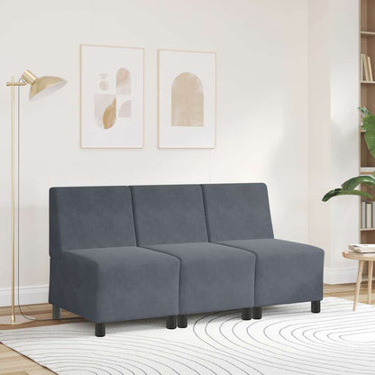 Divano componibile senza braccioli grigio scuro 55 cm in velluto | homemem39