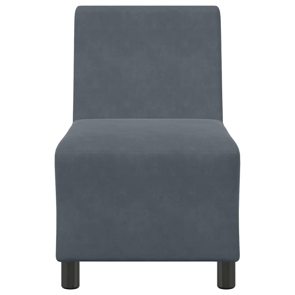 Divano componibile senza braccioli grigio scuro 55 cm in velluto | homemem39