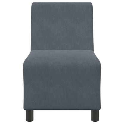 Divano componibile senza braccioli grigio scuro 55 cm in velluto | homemem39