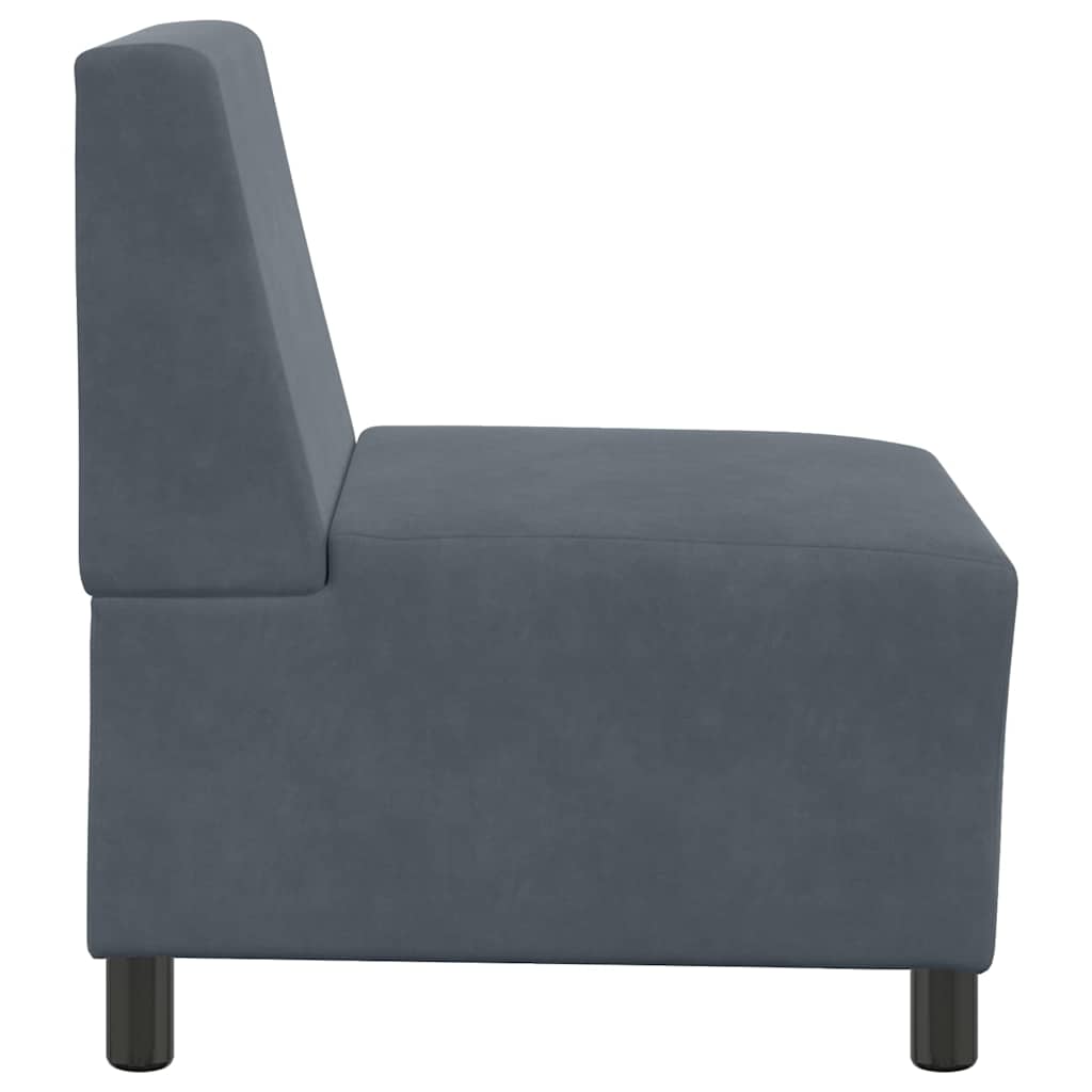 Divano componibile senza braccioli grigio scuro 55 cm in velluto | homemem39