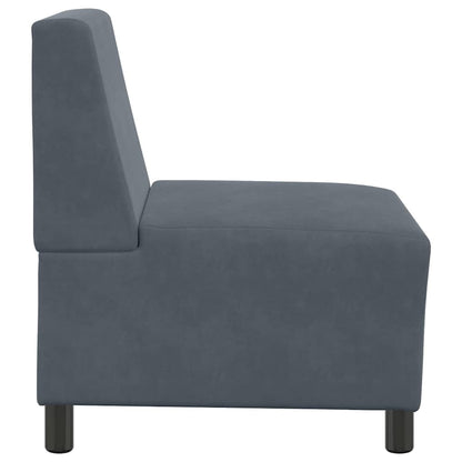 Divano componibile senza braccioli grigio scuro 55 cm in velluto | homemem39
