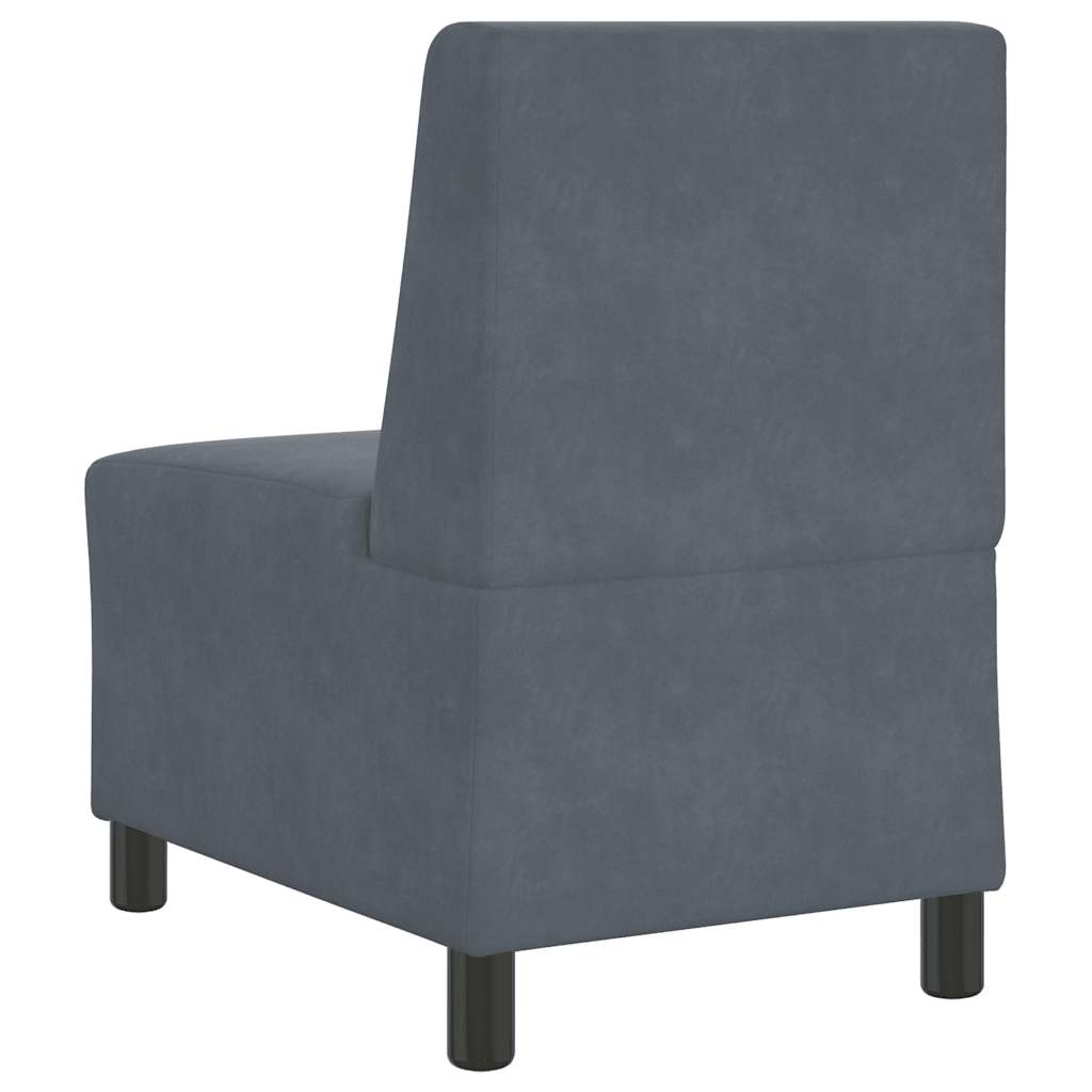 Divano componibile senza braccioli grigio scuro 55 cm in velluto | homemem39