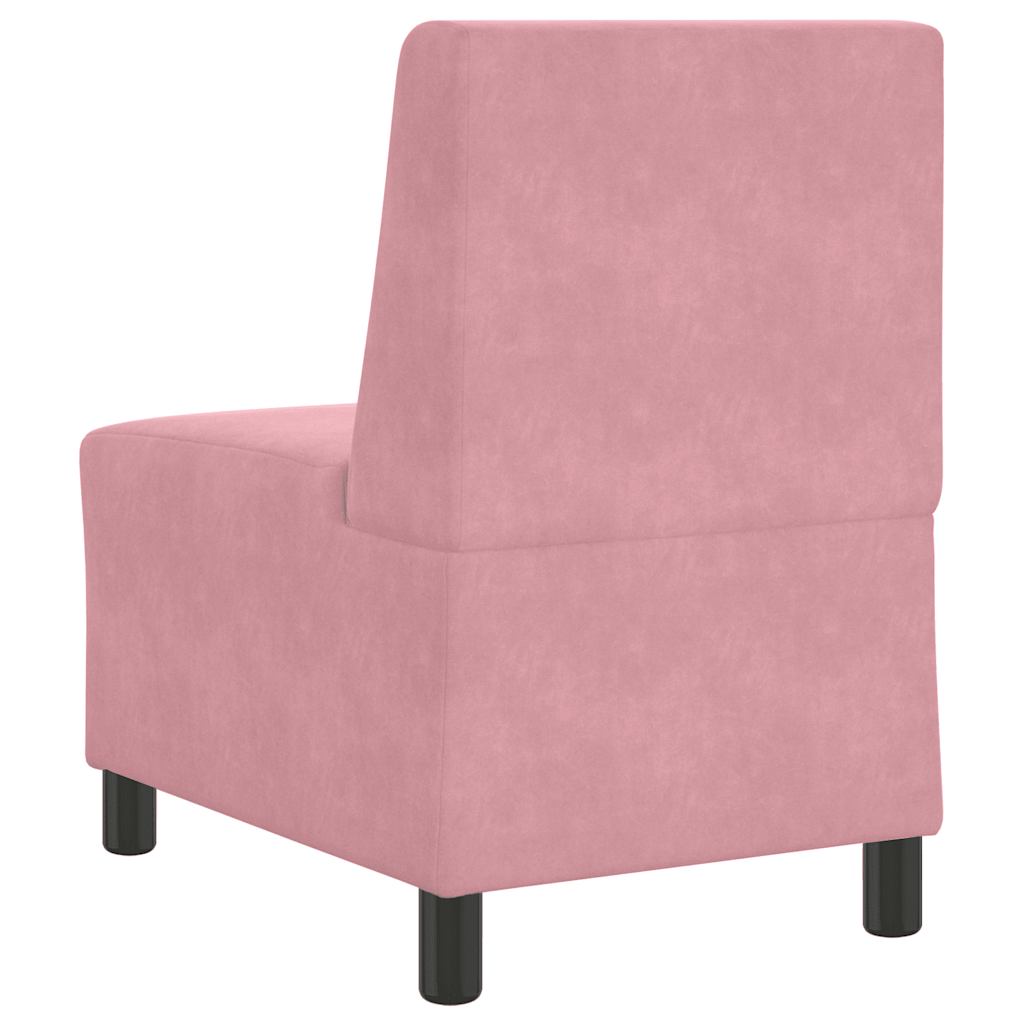 Divano componibile senza braccioli rosa 55 cm in velluto