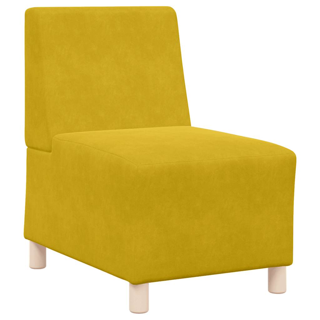 Divano componibile senza braccioli giallo 55 cm in velluto