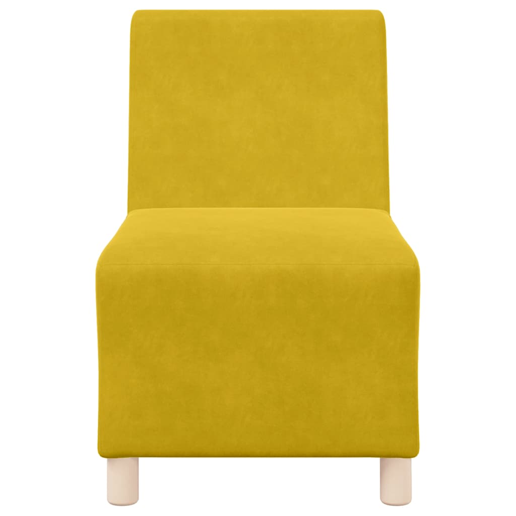 Divano componibile senza braccioli giallo 55 cm in velluto | homemem39