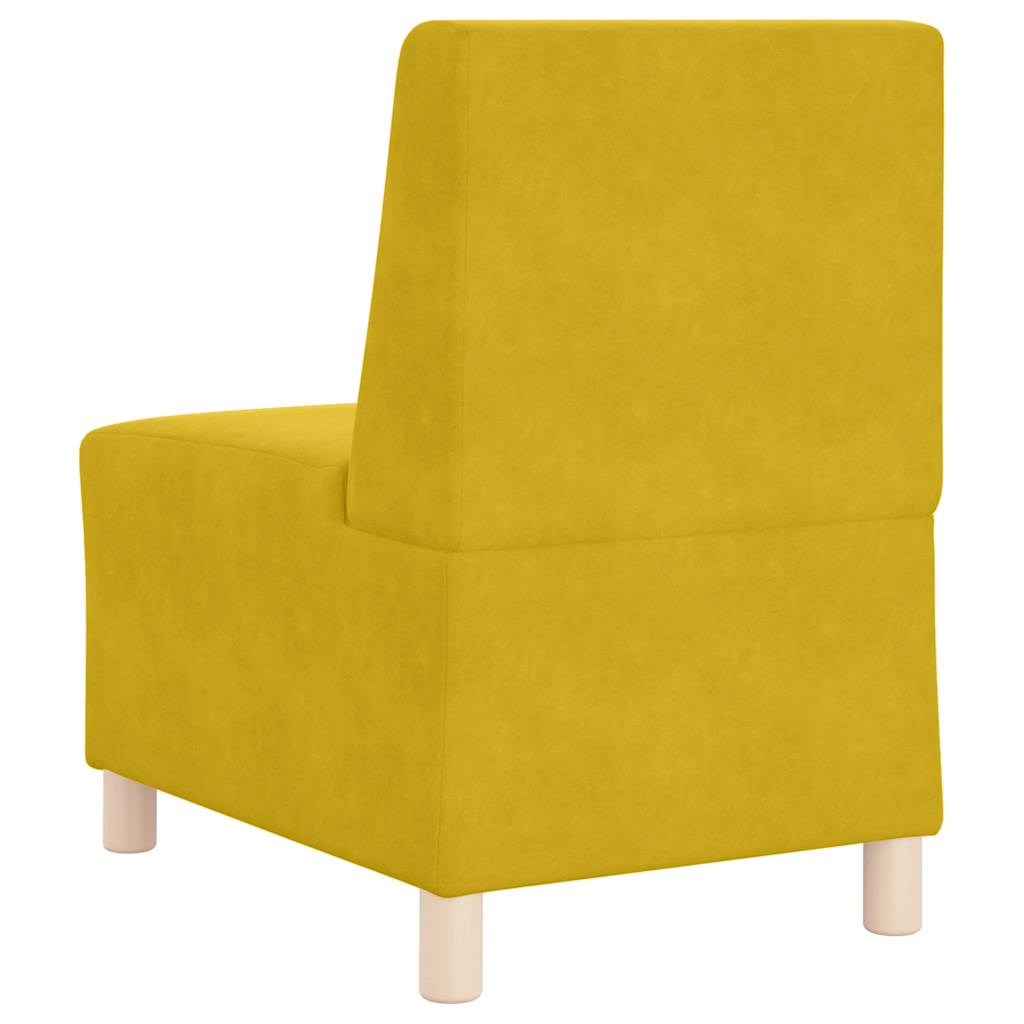Divano componibile senza braccioli giallo 55 cm in velluto