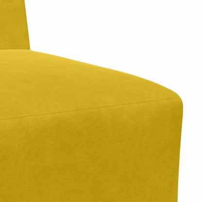 Divano componibile senza braccioli giallo 55 cm in velluto
