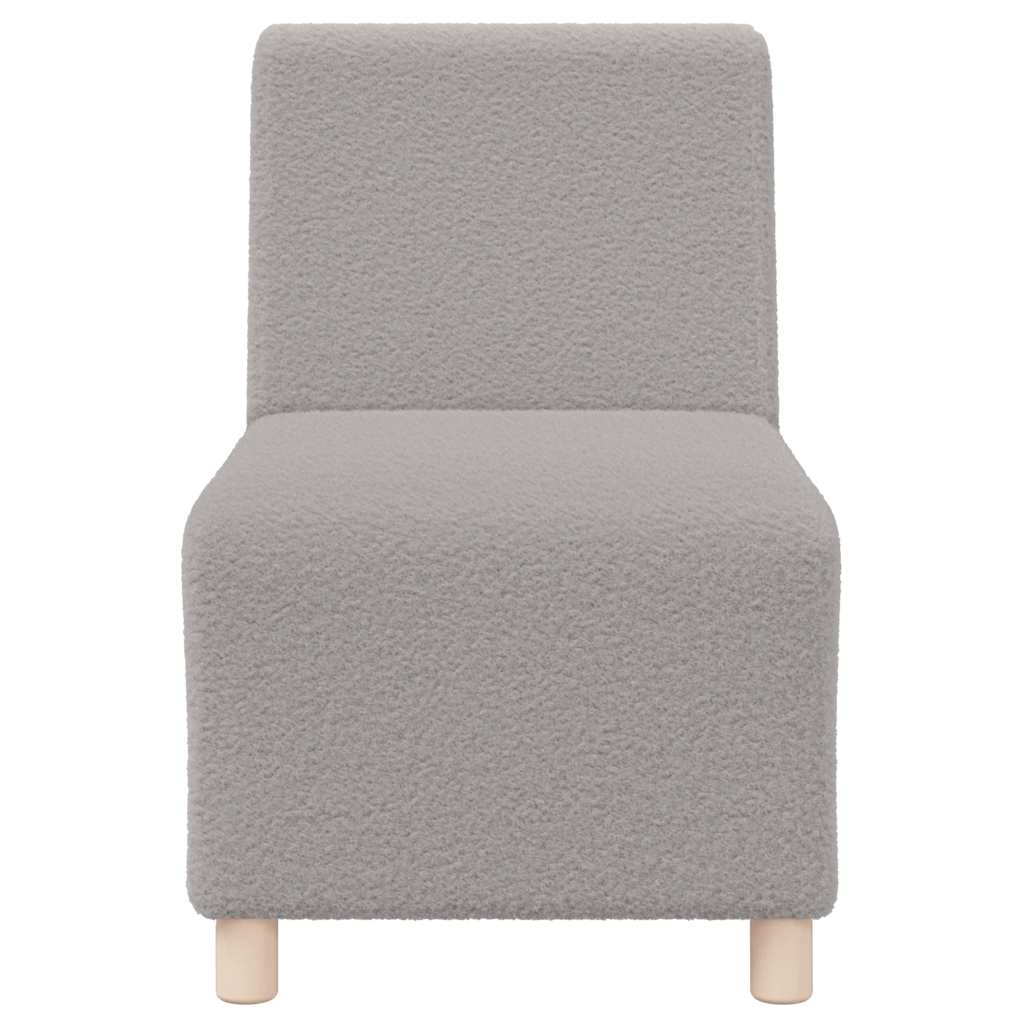 Divano componibile senza braccioli grigio chiaro 55 cm tessuto effetto lana riccio | homemem39
