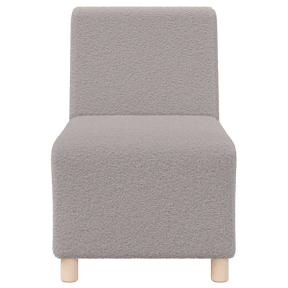 Divano componibile senza braccioli grigio chiaro 55 cm tessuto effetto lana riccio | homemem39