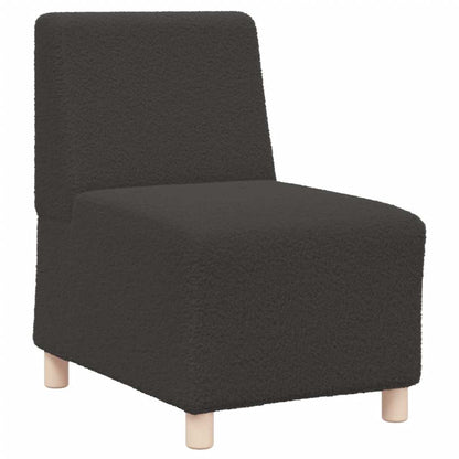 Divano componibile senza braccioli grigio scuro 55 cm tessuto effetto lana riccio