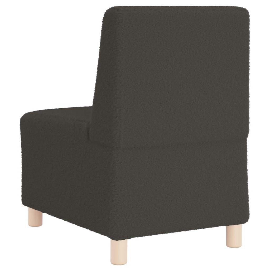 Divano componibile senza braccioli grigio scuro 55 cm tessuto effetto lana riccio