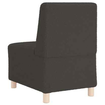 Divano componibile senza braccioli grigio scuro 55 cm tessuto effetto lana riccio