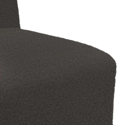 Divano componibile senza braccioli grigio scuro 55 cm tessuto effetto lana riccio