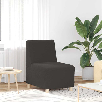 Divano componibile senza braccioli grigio scuro 55 cm tessuto effetto lana riccio