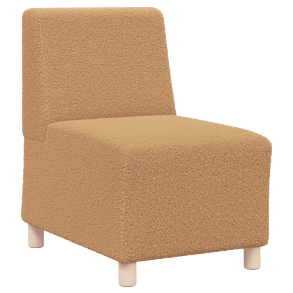 Divano Sedia senza Braccioli Beige 55 cm Tessuto Riccio Simile alla Lana - homemem39