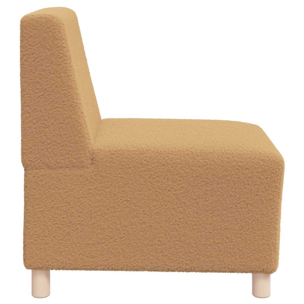 Divano Sedia senza Braccioli Beige 55 cm Tessuto Riccio Simile alla Lana - homemem39