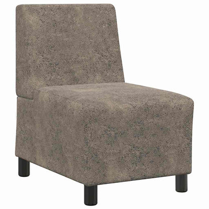 Divano componibile senza braccioli grigio scuro 55 cm in similpelle scamosciata