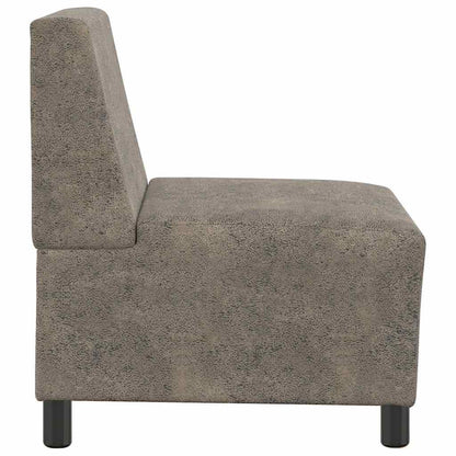 Divano componibile senza braccioli grigio scuro 55 cm in similpelle scamosciata | homemem39