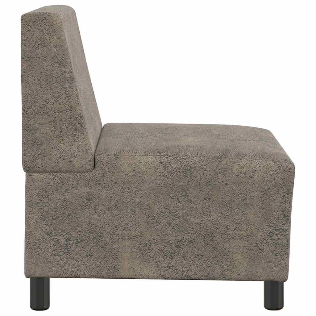 Divano componibile senza braccioli grigio scuro 55 cm in similpelle scamosciata