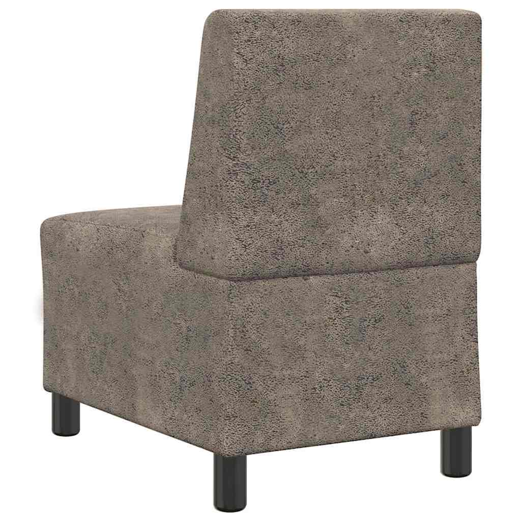 Divano componibile senza braccioli grigio scuro 55 cm in similpelle scamosciata | homemem39