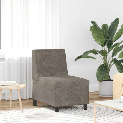 Divano componibile senza braccioli grigio scuro 55 cm in similpelle scamosciata