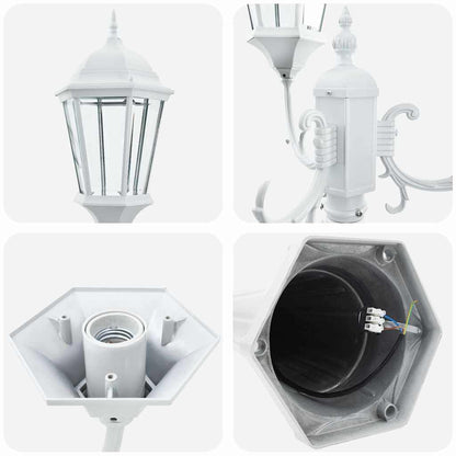 Luce da Giardino Bianco 61 x 53 x 235 cm Alluminio e vetro