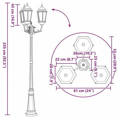 Luce da Giardino Bronzo 61 x 53 x 235 cm Alluminio e vetro