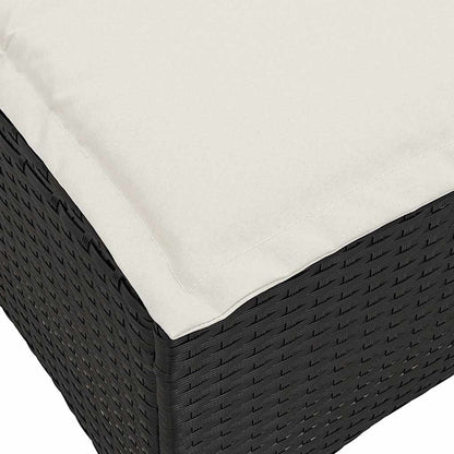 Set Divani da Giardino 3 pz con Cuscini Forma L Polyrattan Nero | homemem39