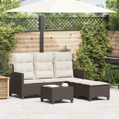 Set Divani da Giardino 3 pz con Cuscini a L Marrone Polyrattan | homemem39